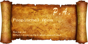 Pospischel Absa névjegykártya